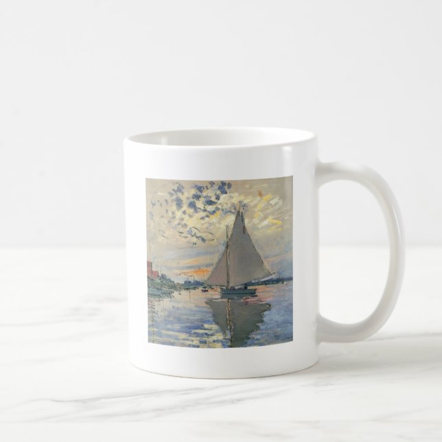 Monet Sailboat French Impressionism Classic Art Coffee Mug (Right)