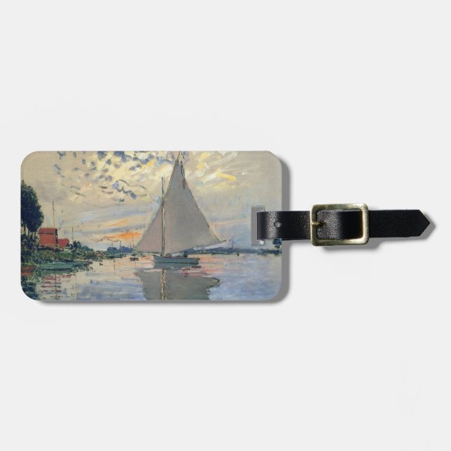 Monet Sailboat French Impressionism Classic Art Luggage Tag (Front Horizontal)