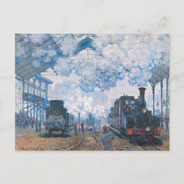 Monet - Saint-Lazare Station, Arrival of Train Postcard (Front)