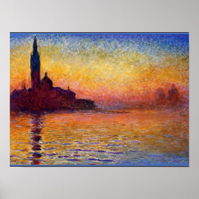 Monet - San Giorgio Maggiore at Dusk, fine art Poster (Front)