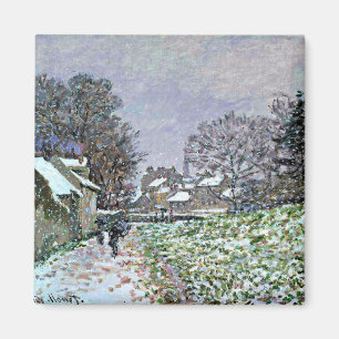 Monet - Snow at Argenteuil 2, famous painting Magnet