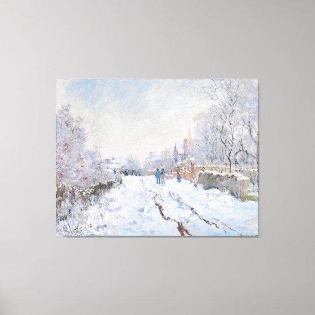 Monet  Snow Scene at Argenteuil Canvas Print (Front)