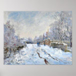 Monet - Snow Scene at Argenteuil Poster<br><div class="desc">Snow Scene at Argenteuil,  fine art landscape painting by Claude Monet</div>