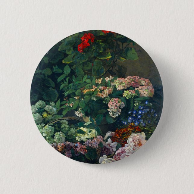 Monet Spring Flowers 6 Cm Round Badge (Front)