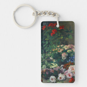 Monet Spring Flowers Key Ring
