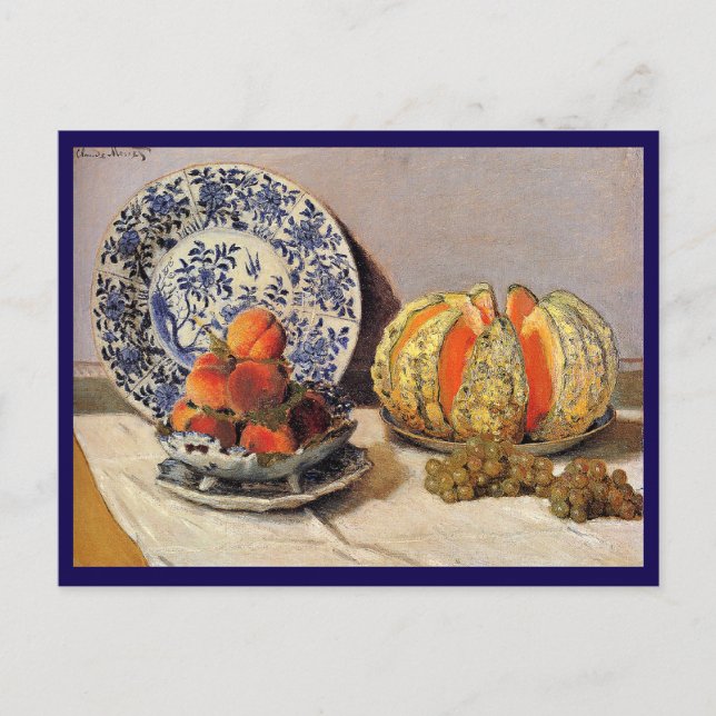 Monet - Still Life with Melon Holiday Postcard (Front)