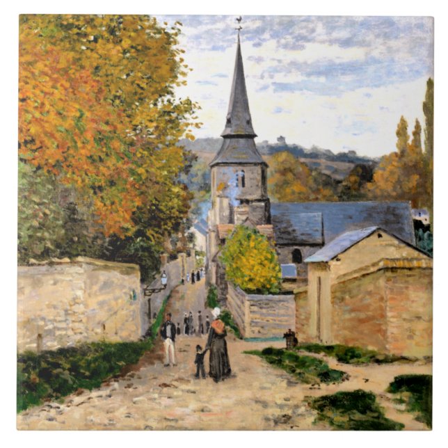 Monet - Street in Saint-Adresse Tile (Front)
