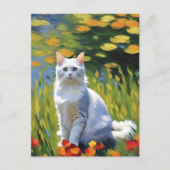 Monet Style Cat Postcard (Front)