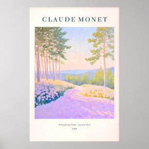 Monet Style Pine Forest Art Print Purple French