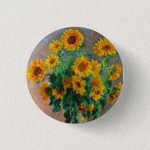 Monet Sunflowers 3 Cm Round Badge