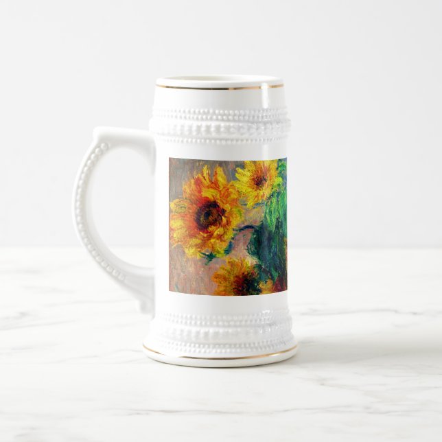 Monet Sunflowers Beer Stein (Left)