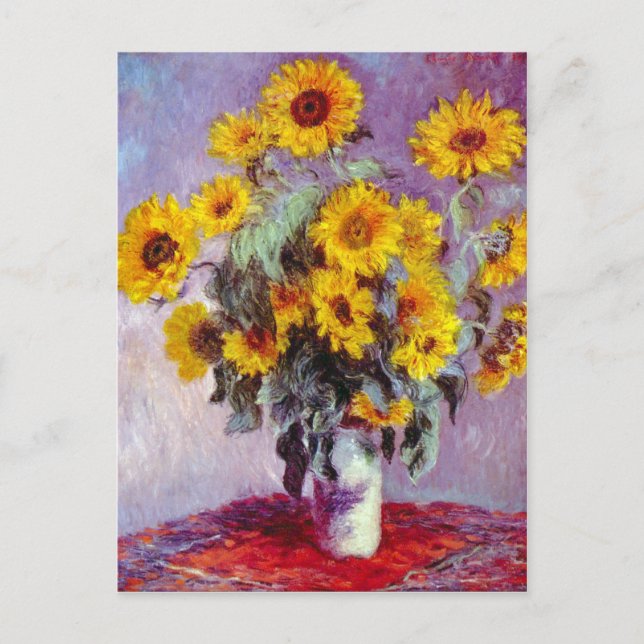 Monet Sunflowers Postcard (Front)