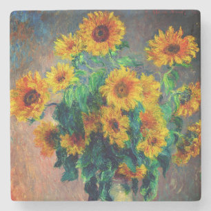 Monet Sunflowers Stone Coaster