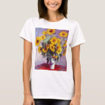 Monet Sunflowers T-Shirt<br><div class="desc">Art by Claude Monet of Sunflowers in a Vase</div>