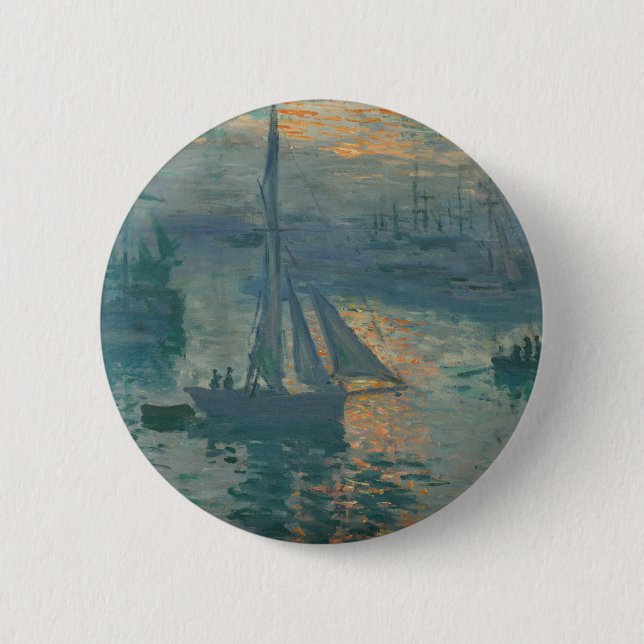 Monet Sunrise Marine Impressionism Painting 6 Cm Round Badge (Front)