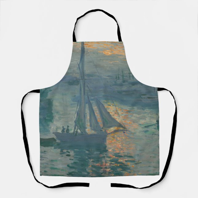 Monet Sunrise Marine Impressionism Painting Apron (Front)