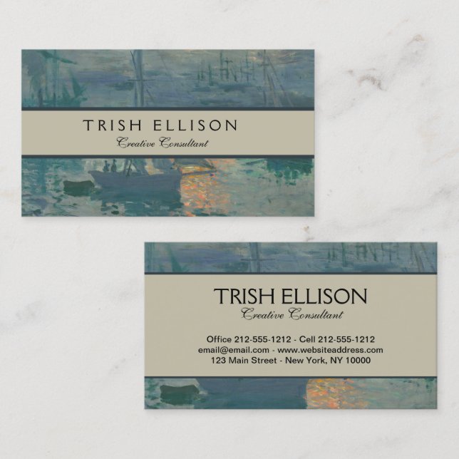 Monet Sunrise Marine Impressionism Painting Business Card (Front/Back)