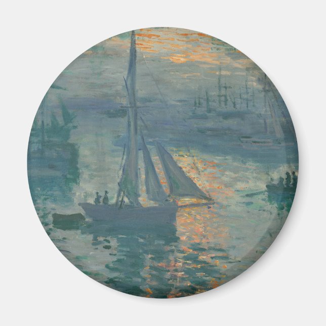Monet Sunrise Marine Impressionism Painting Magnet (Front)