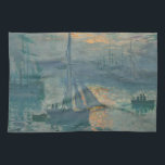 Monet Sunrise Marine Impressionism Painting Tea Towel<br><div class="desc">Claude Monet's painting Sunrise (Marine) is a famous painting by French impressionist Claude Monet painted in 1872. Sunrise (Marine) was painted en plein air,  or "outdoors" and showcases his informal and spontaneous brushstrokes.</div>