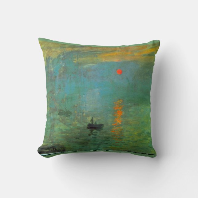 Monet Sunrise Painting Pillow (Front)