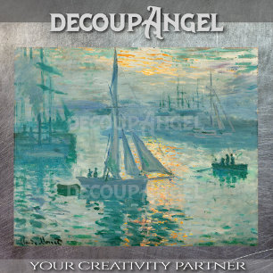 Monet- Sunrise with Ship Decoupage Tissue Paper