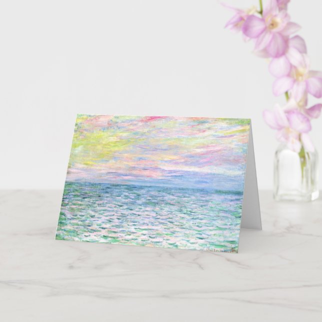 Monet - Sunset at Pourville, fine art Card (Orchid)