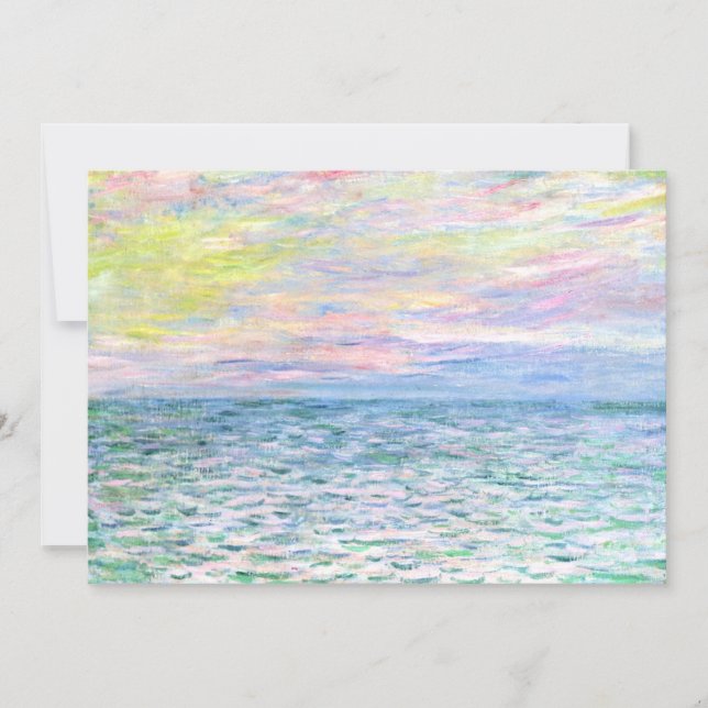 Monet - Sunset at Pourville, fine art Holiday Card (Front)
