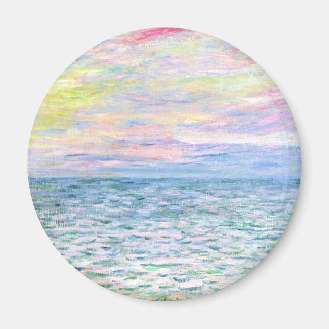 Monet - Sunset at Pourville, fine art Magnet (Front)