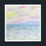 Monet - Sunset at Pourville, fine art Napkin<br><div class="desc">Sunset at Pourville,  pastel colours,  Impressionism painting by Claude Monet</div>