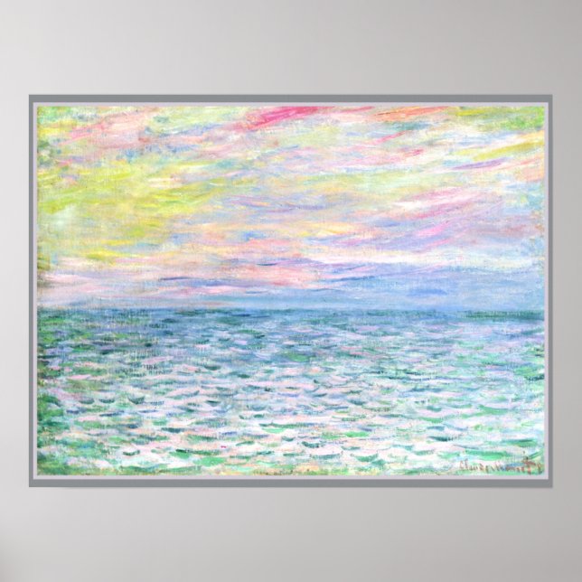 Monet - Sunset at Pourville Poster (Front)
