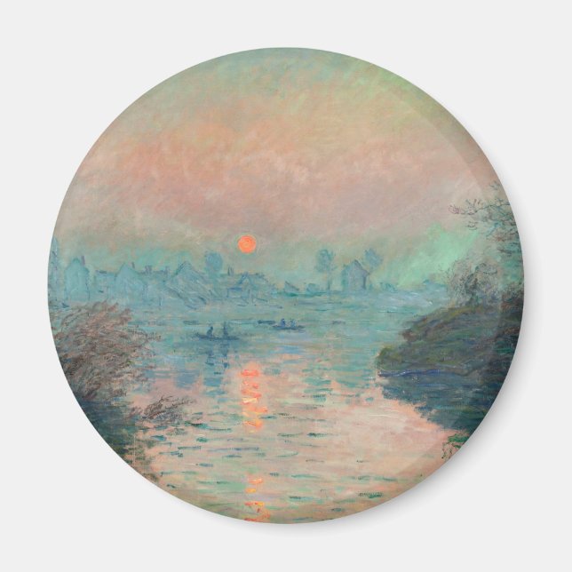 Monet Sunset fine art impressionist painting Magnet (Front)