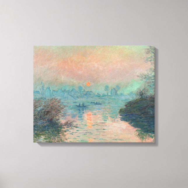 Monet Sunset on the Seine Fine Art Impressionism  Canvas Print (Front)
