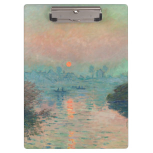 Monet Sunset on the Seine Fine Art Impressionism Clipboard
