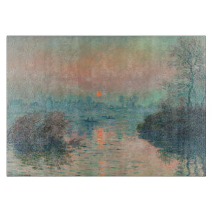 Monet Sunset on the Seine Fine Art Impressionism  Cutting Board