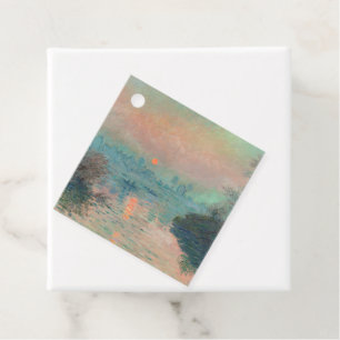 Monet Sunset on the Seine Fine Art Impressionism Favour Tags