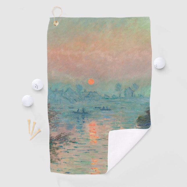 Monet Sunset on the Seine Fine Art Impressionism  Golf Towel (InSitu)