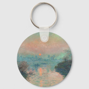 Monet Sunset on the Seine Fine Art Impressionism  Key Ring