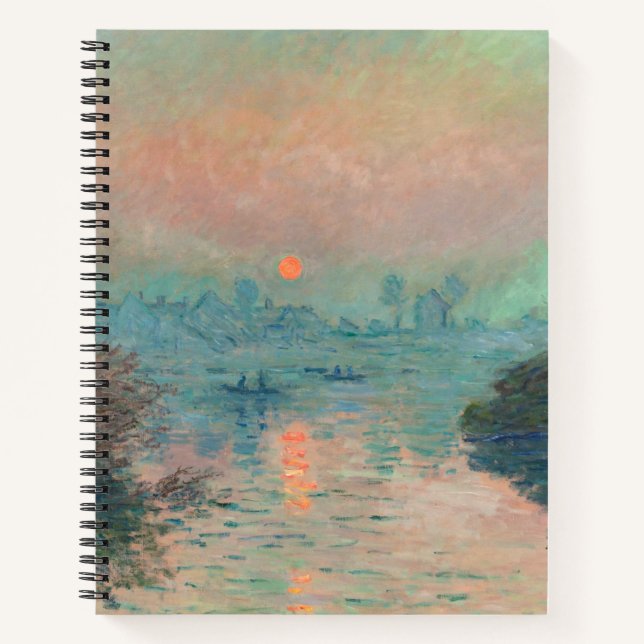 Monet Sunset on the Seine Fine Art Impressionism  Notebook (Front)