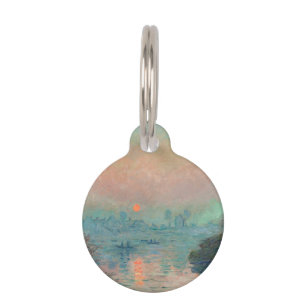 Monet Sunset on the Seine Fine Art Impressionism Pet Tag