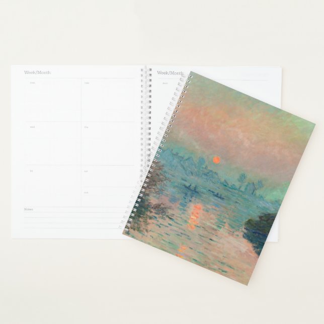 Monet Sunset on the Seine Fine Art Impressionism  Planner (Display)
