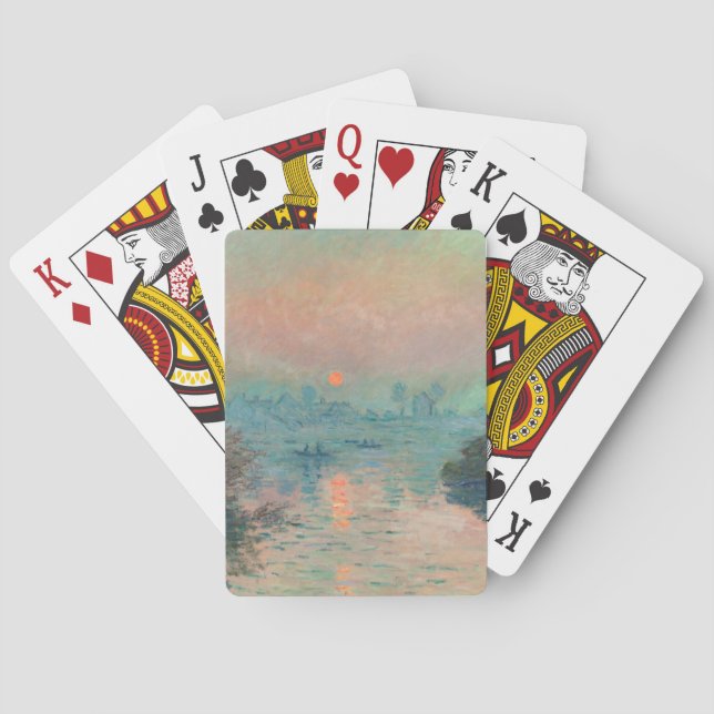 Monet Sunset on the Seine Fine Art Impressionism  Playing Cards (Back)