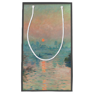 Monet Sunset on the Seine Fine Art Impressionism Small Gift Bag