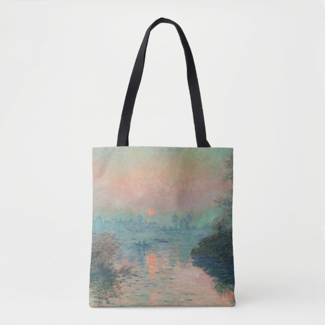 Monet Sunset on the Seine Fine Art Impressionism  Tote Bag (Front)