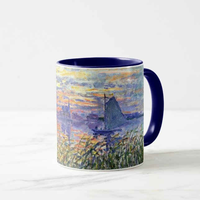 Monet - Sunset on the Seine, Mug (Front Right)