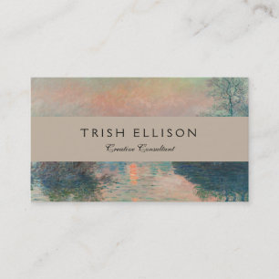 Monet Sunset Seine Fine Art Impressionism Business Card