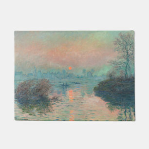 Monet Sunset Seine Fine Art Impressionism Doormat