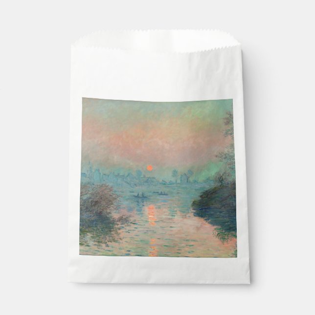 Monet Sunset Seine Fine Art Impressionism  Favour Bags (Front)