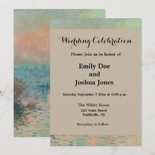 Monet Sunset Seine Fine Art Impressionism  Invitation