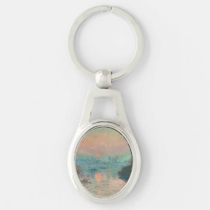 Monet Sunset Seine Fine Art Impressionism  Key Ring