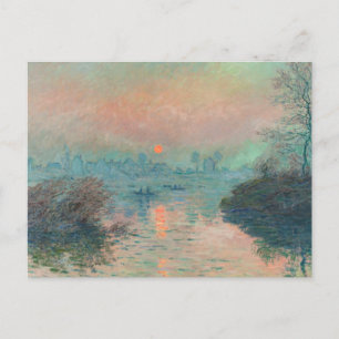 Monet Sunset Seine Fine Art Impressionism Postcard